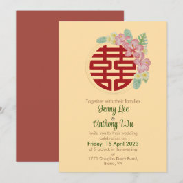 La doble felicidad moderna Invitación a la boda ch