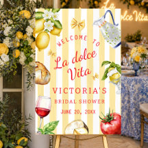 La Dolce Vita Bridal Shower Party Welcome sign