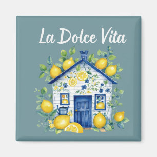 La Dolce Vita Limón Casa Acuarela Imán