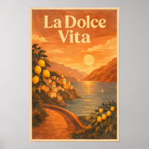 La Dolce Vita – Póster de viaje de la costa italia