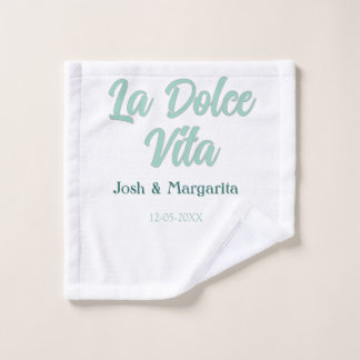 La Dolce Vita verde azul pastel nombre fecha boda