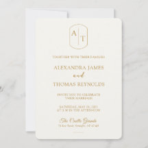 La Dorada: Tarjeta de Invitación de Boda de Oro y