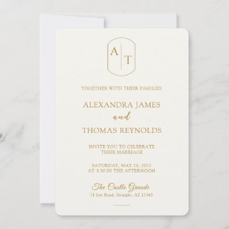 La Dorada: Tarjeta de Invitación de Boda de Oro y