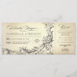la ducha nupcial del vintage marca invitaciones