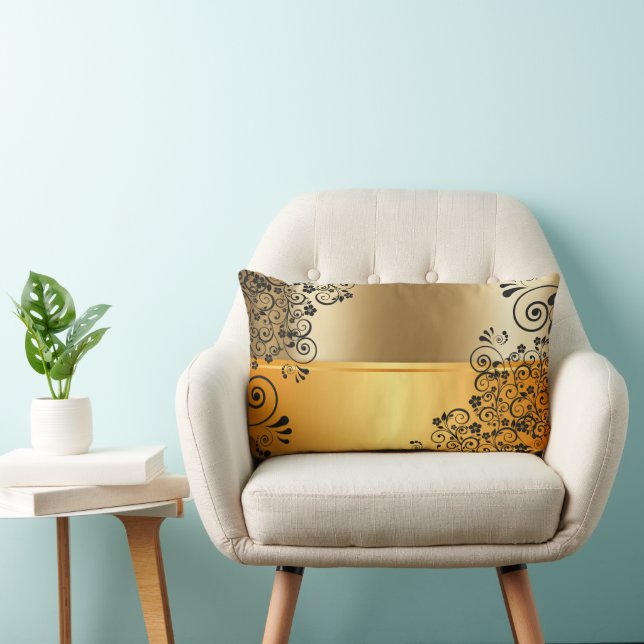 La elegancia de los tonos dorados arroja almohada (Silla)