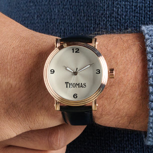 La elegante correa de cuero de reloj de pulsera de