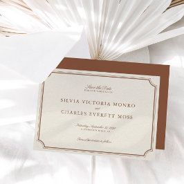 La elegante y clásica boda marrón y cruda salva la