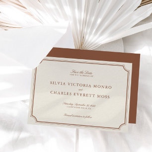 La elegante y clásica boda marrón y cruda salva la