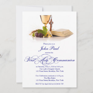 La elegante y moderna invitación de la primera com