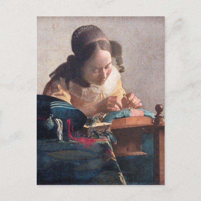 La encajera de Johannes Vermeer Tarjeta postal (Anverso)