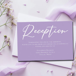 La encantadora recepción Lilac Purple White Typogr
