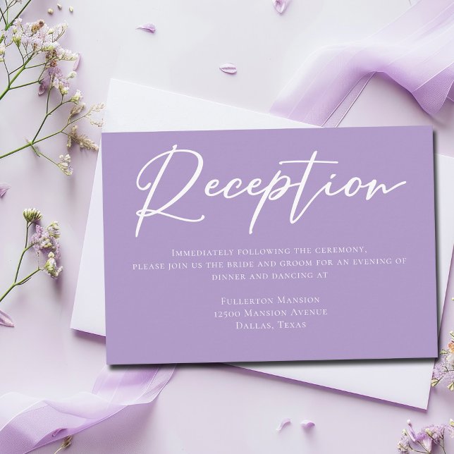 La encantadora recepción Lilac Purple White Typogr (Subido por el creador)