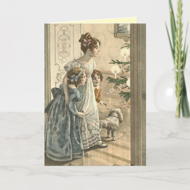 La encantadora tarjeta de Navidades victorianos (Anverso)