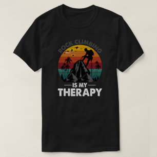 La Escalada De Rock Es Mi Terapia Retro Camiseta D