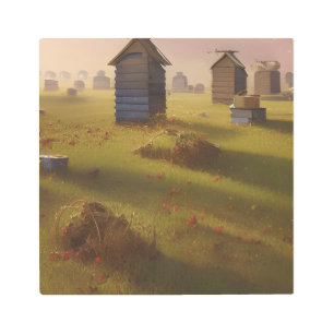 La escena de arte pastoril de Beehives Arte mural 