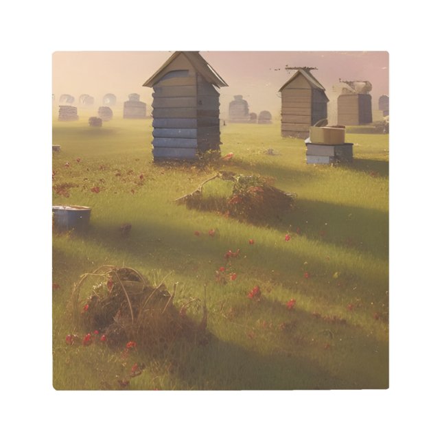 La escena de arte pastoril de Beehives Arte mural  (Anverso)