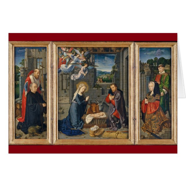 La escena de la Natividad Tarjeta Religiosa Jesucr (Anverso (Horizontal))