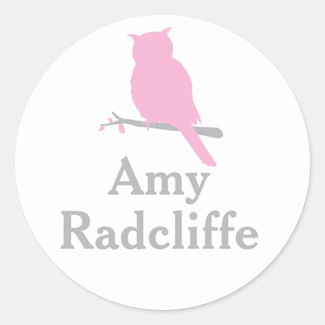 La escuela agrega tu nombre búho pegatina de ident (Anverso)