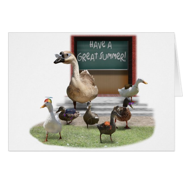 La escuela está fuera, pequeños pollos con ganso m (Anverso (Horizontal))