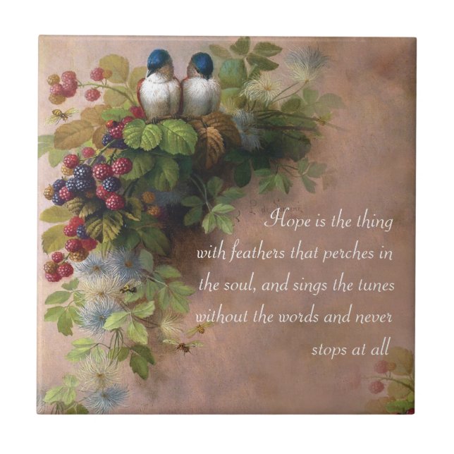 La esperanza es la cosa con la teja artística de (Frente)