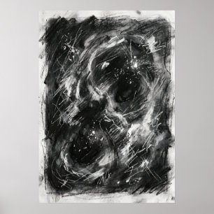 La espiral negra del arte mural de energía de somb