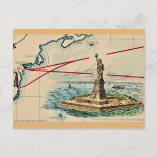 La Estatua de la Libertad Tarjeta Postal Antigua