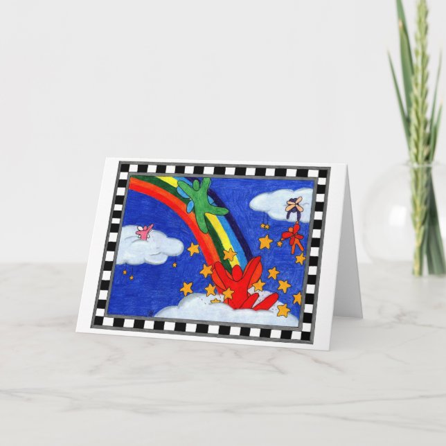 La estrella asperja la tarjeta de felicitación (Anverso)