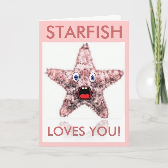 La estrella de mar le ama tarjeta del el día de (Anverso)