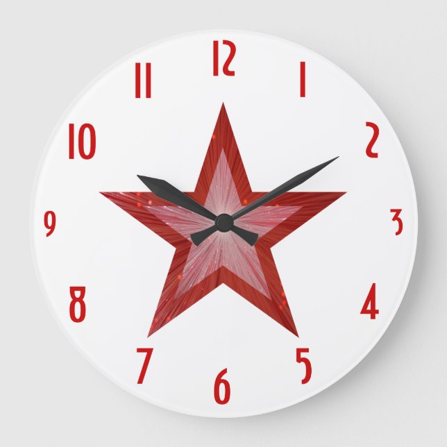 La estrella roja "numera" el reloj blanco redondo (Anverso)