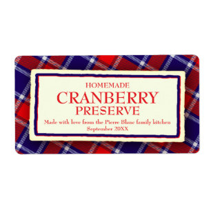 La etiqueta de alimentos para mermelada de Tartán 