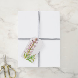 La etiqueta de regalo de la acuarela de flores ros