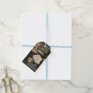 La etiqueta de regalo de los tres osos