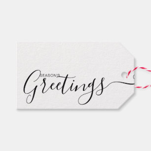 La etiqueta de regalo Minimalista blanco negro de 