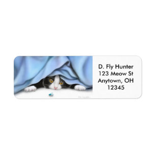 La etiqueta del gato Fly Hunter