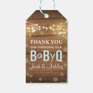 La etiqueta del regalo del Bbq Baby Shower del