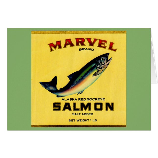 La etiqueta del salmón marvel de los años 1930 (Anverso (Horizontal))