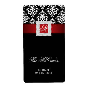 La etiqueta elegante del vino de la boda de