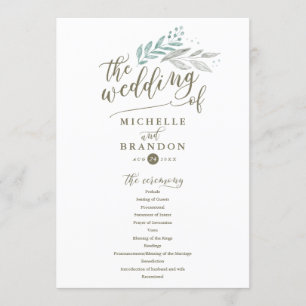 La exquisita vegetación   Programa de Ceremonia Bo