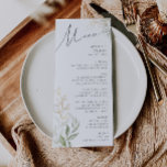 La exuberante vegetación y el menú de la cena Boda<br><div class="desc">Sumérjase en un mundo de encanto con nuestro exuberante vegetación y nuestro menú de cena boda dorado, perfecto para su boda botánico de primavera. Decorado con eucalipto verde sabio y acentos dorados, la carta de la cena es elegante y moderna. Imagínese pasear por un mágico jardín de verano, rodeado por...</div>