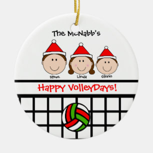 La familia 3 del voleibol personaliza el ornamento