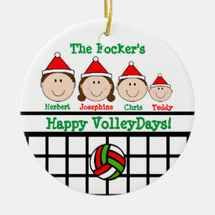 La familia 4 del voleibol personaliza el ornamento