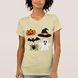 La familia de Halloween exhibe camisetas femeninas