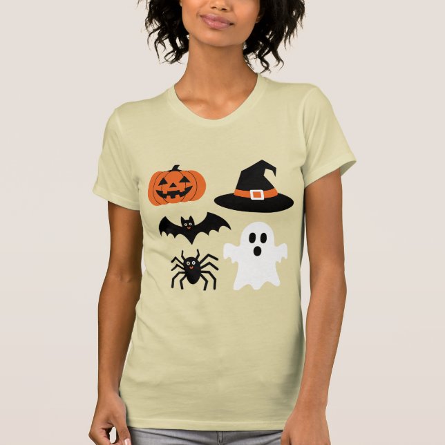La familia de Halloween exhibe camisetas femeninas (Anverso)