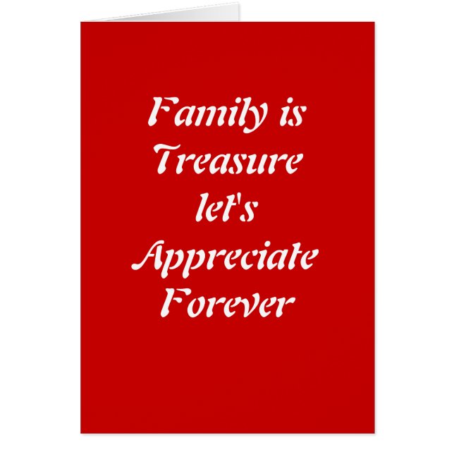 La familia es un tesoro (Frente)