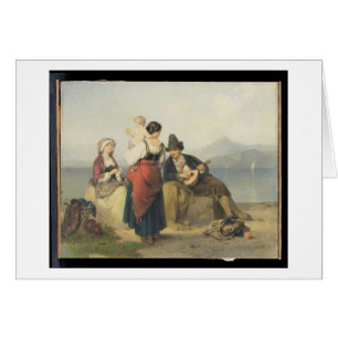 La familia napolitana, 1865 (aceite en el panel)