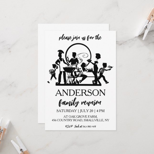 la familia reúne invitaciones a reuniones familiar (Anverso/Reverso In Situ)