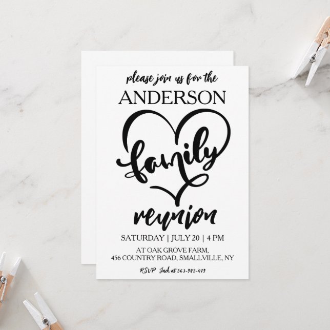 la familia reúne invitaciones a reuniones familiar (Anverso/Reverso In Situ)