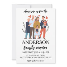 la familia reúne invitaciones a reuniones familiar