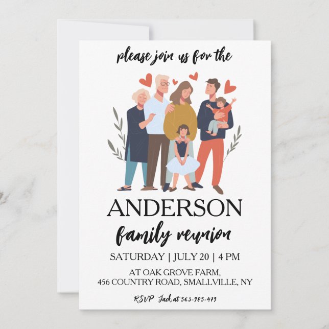 la familia reúne invitaciones a reuniones familiar (Anverso)