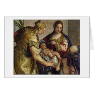 La familia santa con St. Barbara, c.1550 (aceite